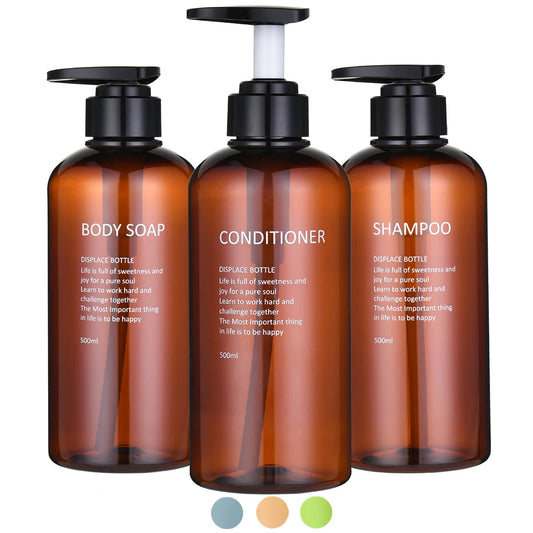 Refillable Shampoo Conditioner Body Wash Dispenser Set